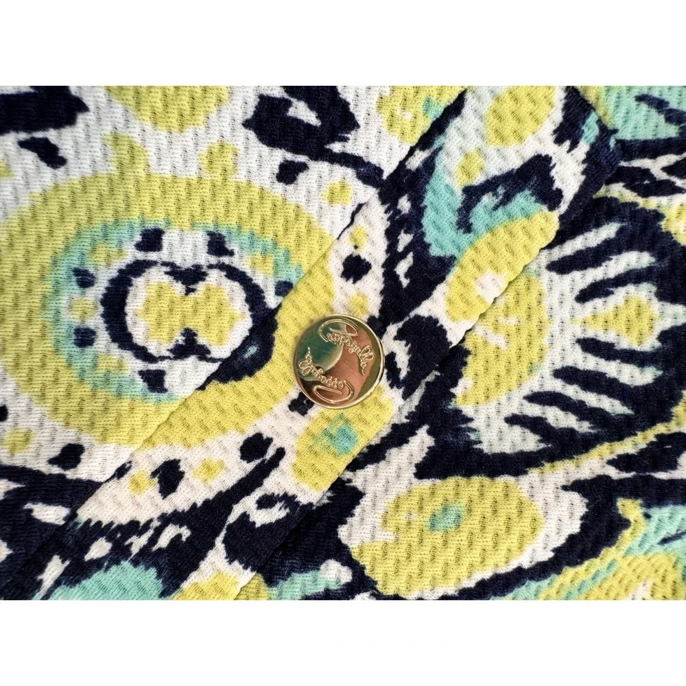 Cappagallo Skort Womens XL Blue Yellow Print Elastic‎ Waist Lined Shorts - Picture 4 of 9